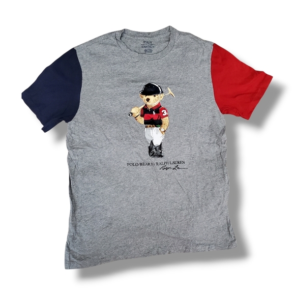 Polo Ralph Lauren Classic Fit Paneled Polo Bear Crewneck t-shirt Size 18/20 XL - Picture 3 of 9